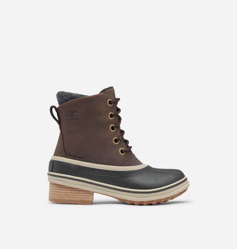 Sorel Dam Gummistövlar Svarta/Brun - Slimpack™ Iii Lace Duck Mid - UZS-407582